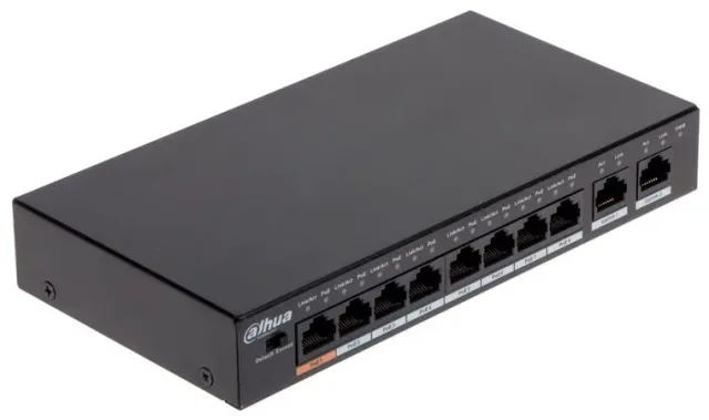 Dahua 10-Port Unmanaged Desktop PoE Switch with 8-Port PoE +2g DH-PFS3010-8ET-96