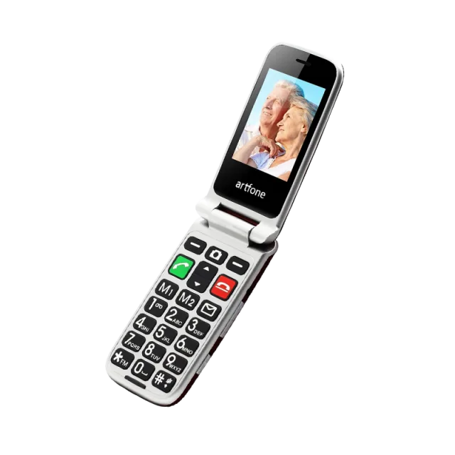 Telefon na tipke Artfone CF241A preklop Red