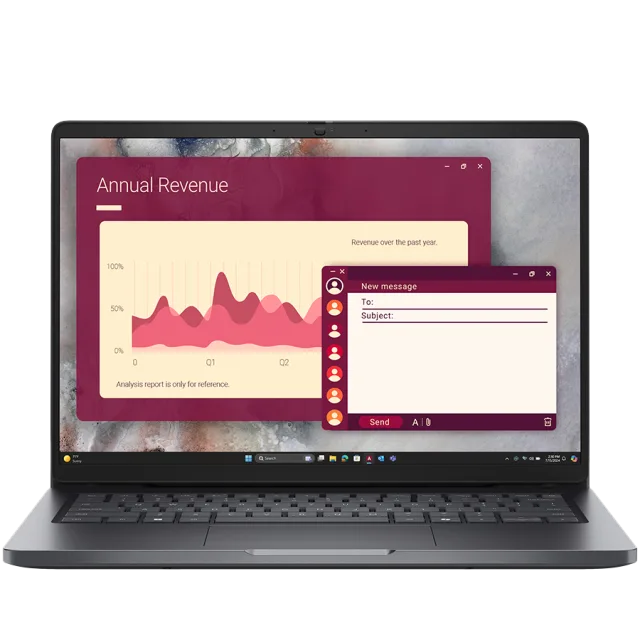 Dell Pro 14 PC14250, 14" FHD+ (1920x1200), Intel Core 5 120U, 1x 16GB DDR5, M.2 512GB SSD, Int GPU, WiFi 6E + BT 5.3, FHD IR Cam, 2x USB 3.2, 1x USB C 3.2, 1x USB C THB4, RJ-45, FgrPr, Backlit kb, 55W
