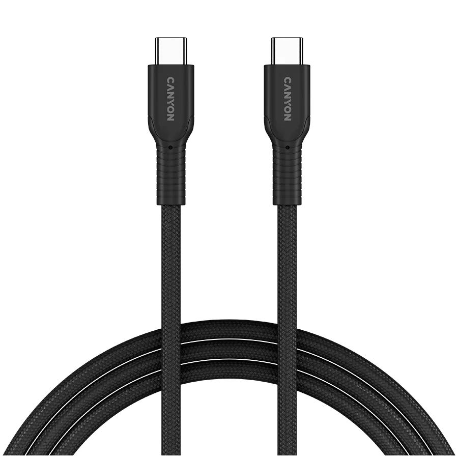 CANYON cable OnWire 60CL C-C 60W COLOR Braided 1m Black