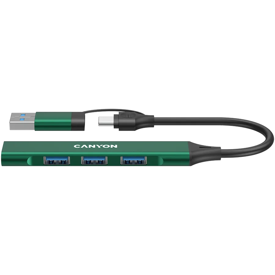 CANYON hub DS-02 4in1 USB-A/C Green