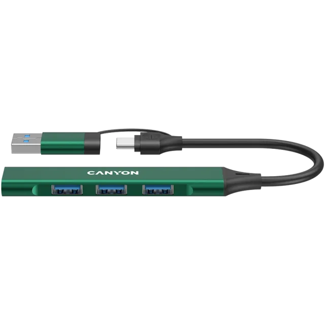 CANYON hub DS-02 4in1 USB-A/C Green