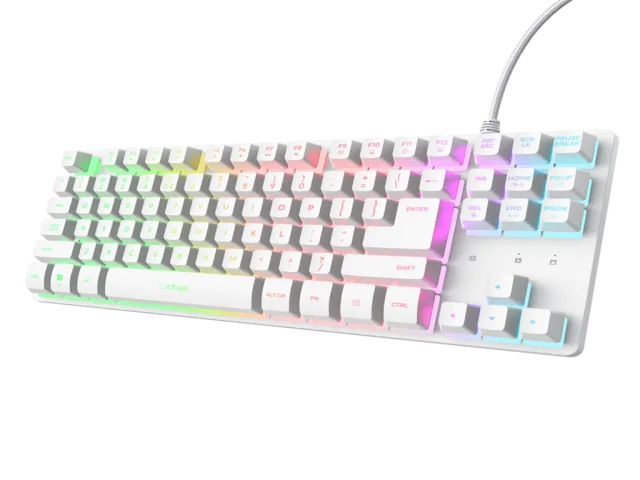 Trust GXT833 THADO tastatura, žičana, bijela, TKL, gaming