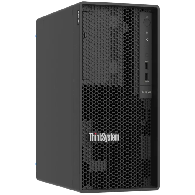 Lenovo ThinkSystem ST50 V3,Intel Xeon 6315P (4C 2.8GHz 55W), 1x16GB TruDDR5 5600MHz (1Rx8) ECC UDIMM,2x3.5 960GB RI SATA 6Gb NHS SSD, SW RD,1x500W Platinum,3yr Warranty