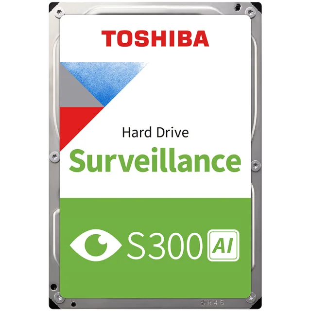 HDD Video Surveillance TOSHIBA S300 AI 10TB CMR, 3.5'', 512MB, 7200RPM, SATA, 64 cameras, 24/7, TBW: 550