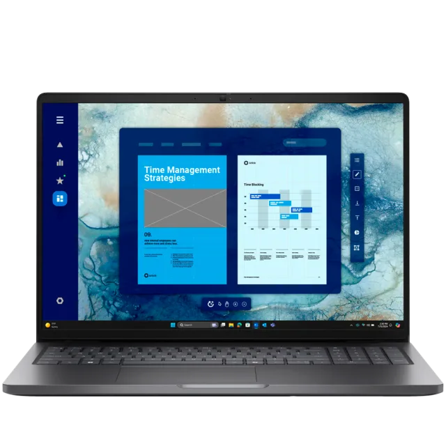 Dell Pro 16 PC16250, 16" FHD+ (1920x1200), Intel Core 5 120U, 1x 16GB DDR5, M.2 512GB SSD, Intg GPU, Wi-Fi 6E, BT 5.3, 2x USB 3.2, 1x USB-C 3.2, 1x USB-C THB 4, HDMI, RJ-45, FgrPr, Backlit KB, 55Wh, U