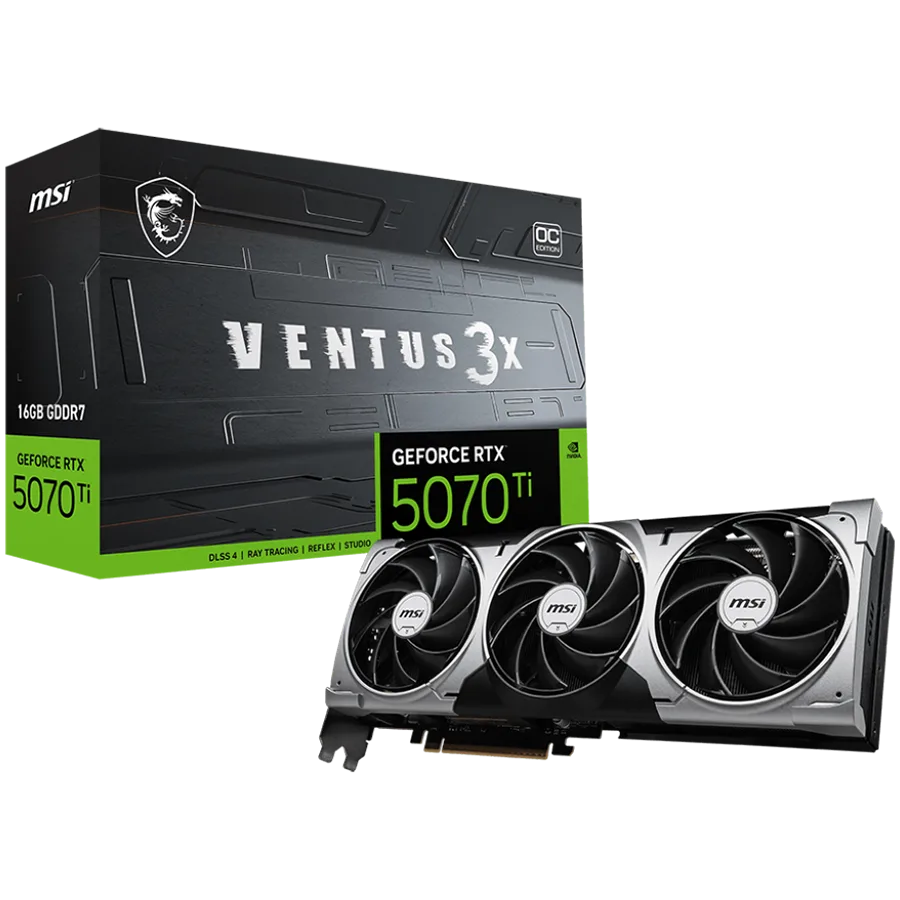 MSI Ventus GeForce RTX 5070 Ti 16GB GDDR7 PCI Express 5.0 Graphics Card RTX 5070 TI 16G VENTUS 3X OC