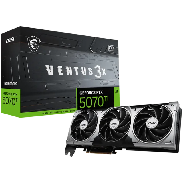 MSI Ventus GeForce RTX 5070 Ti 16GB GDDR7 PCI Express 5.0 Graphics Card RTX 5070 TI 16G VENTUS 3X OC