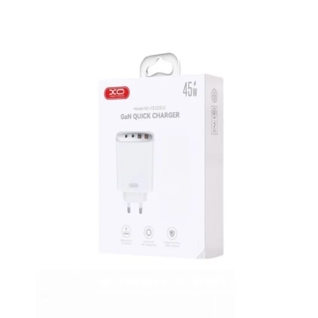 Kucni punjac XO CE22 2USB-C+ 2USB-A 45W White - glava