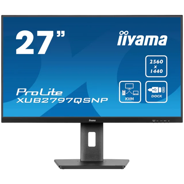 IIYAMA Prolite XUB2797QSNP-B1 Business Monitor - 68.5 cm (27''), WQHD (2560x1440), IPS LED, 100Hz, 300 cd/m², matte / black