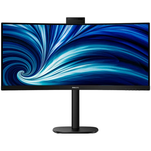 PHILIPS Monitor 34B2U3600CH 34" Curved, VA, 21:9, 3440x1440 (WQHD), 1500R, 120Hz, 4ms, 300 cd/m2, 3500:1, HDR10, Adaptive Sync, 5.0 Mpixel Webcam, 2xHDMI, 1xDP, 1xUSB-C (DP Alt mode, PD 90W), USB hub,