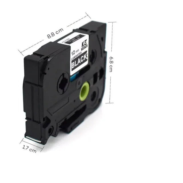 POT  TRAKA TZE335 12mm  bijelo na crno