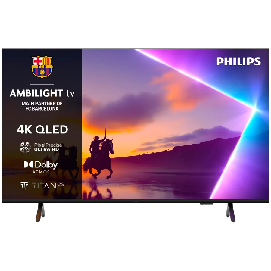 Philips TV QLED 85PUS8510/12, AMBILIGHT 4K QLED 4K TV, 215.9 cm (85''), Titan OS Pametna platforma, P5 Image processor, Dolby Atmos