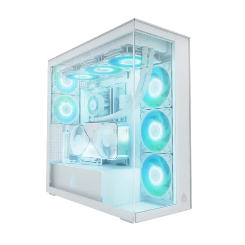 Arctic Xtender VG White Case5xARG fan,E-ATX,Tempered GlassGPU: 482mm, CPU Cooler: 171mm