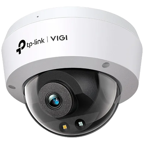 TP-Link VIGI C240(2.8mm) 4MP Full-Color Dome Network Camera, H.265+/H.265/H.264+/H.264, 1/3"" Progressive Scan CMOS, Color/0.005 Lux@F1.6, 0 Lux with IR/White Light, 25fps/30fps, PoE/12V DC, 2.8 mm Fi