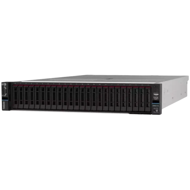 Lenovo ThinkSystem SR655 V3, AMD EPYC 9115 (16C 2.6GHz 125W), 1x32GB TruDDR5 6400MHz (2Rx8) RDIMM,RAID 940-8i 4GB PCIe12Gb Adapter, 2x750W Titanium,XCC Platinum, 8x2.5 Backplane,3yr. Warranty