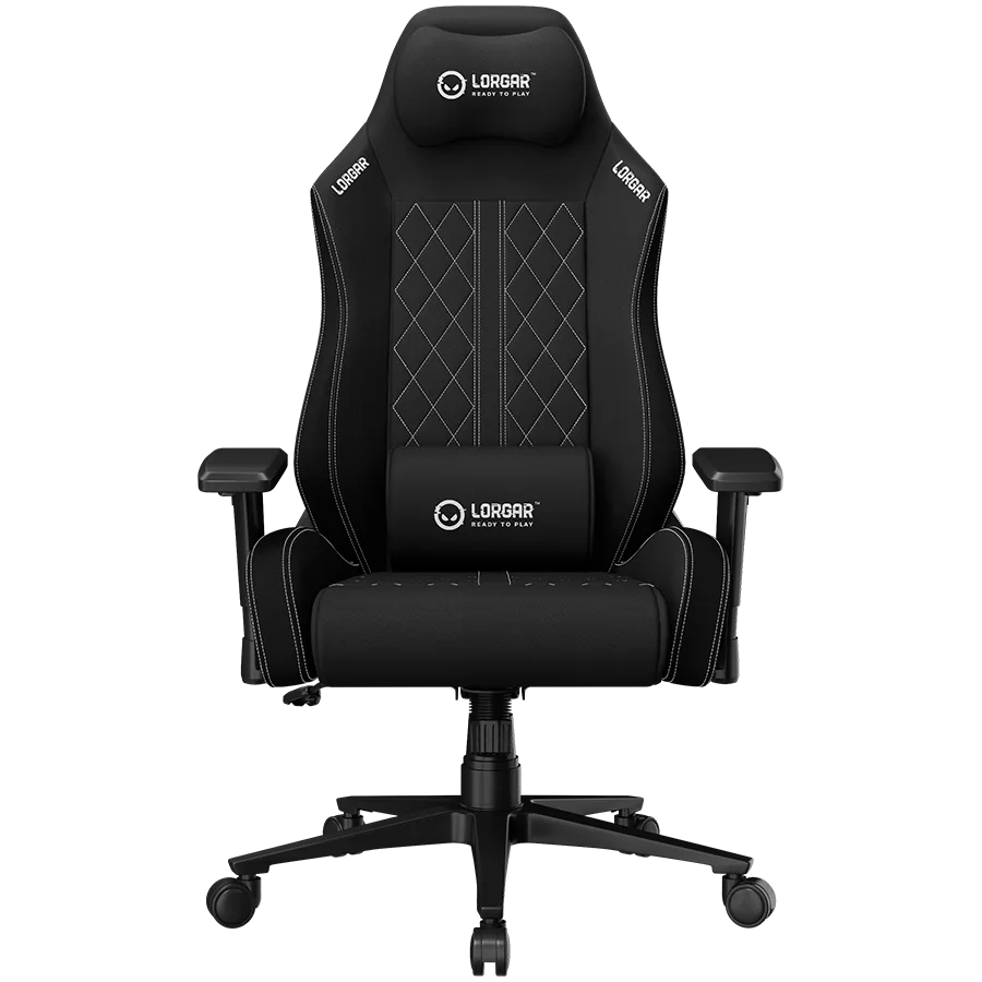 LORGAR CHA41, Ergonomic Gaming Chair Advanced, premium anti-stain fabric, Black/white