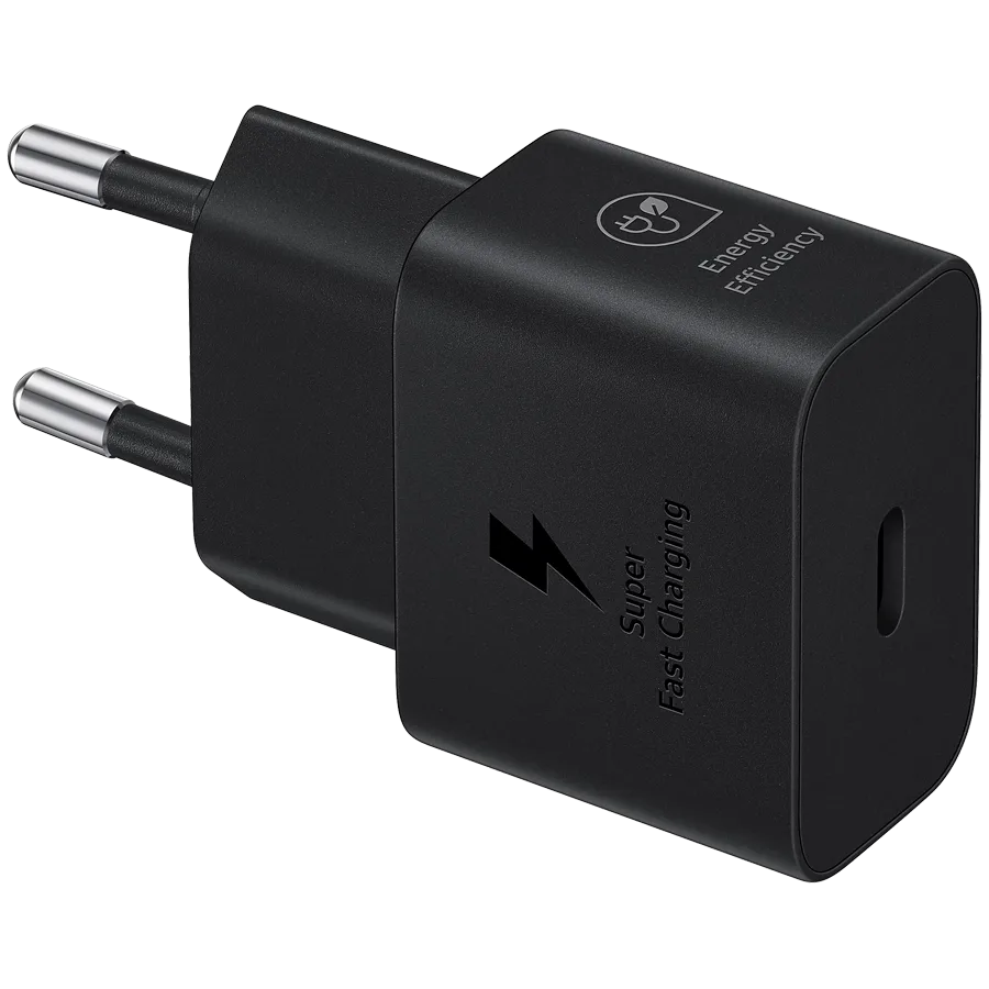 Samsung 25W Fast Charging USB-C Power Adapter Black (cable not included)