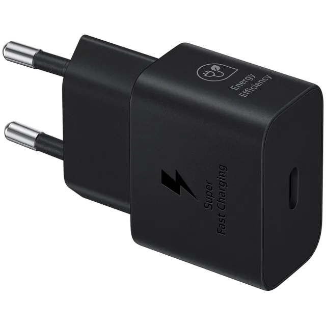 Samsung 25W Fast Charging USB-C Power Adapter Black (cable not included)