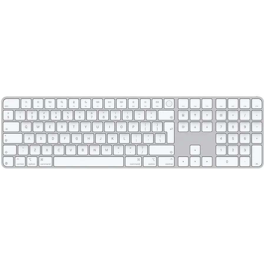 Magic Keyboard with Touch ID and Numeric Keypad for Mac models with Apple silicon - International English - White Keys,Model A3119