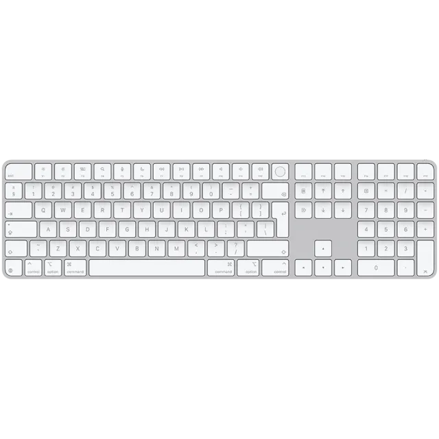 Magic Keyboard with Touch ID and Numeric Keypad for Mac models with Apple silicon - International English - White Keys,Model A3119