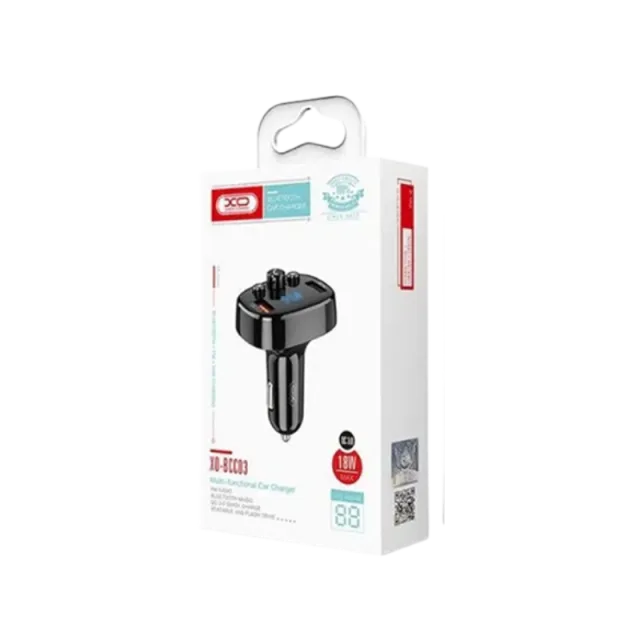 XO FM Transmiter Bluetooth BCC03 I auto punjac 18W 2u1 Crni