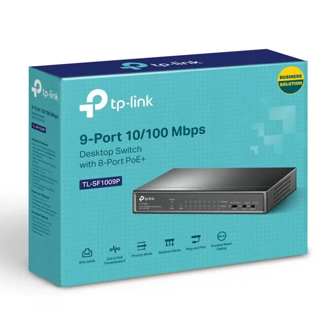 Switch TP-Link Omada 9-Port 10/100Mbps sa 8-Port PoE TL-SF1009P