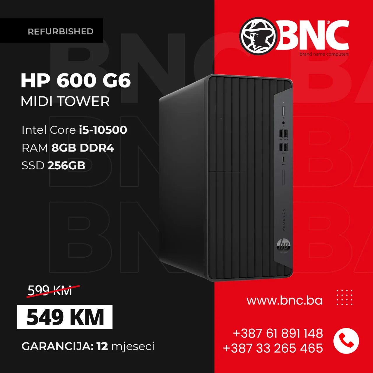 RACUNAR GP 600 G6 I5-10500 / 8 / 256 / MT / REFURBISHED