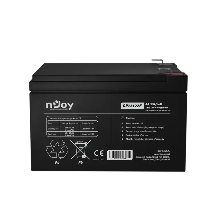 NJOY baterija 12V 12Ah GP12122F T2/F2