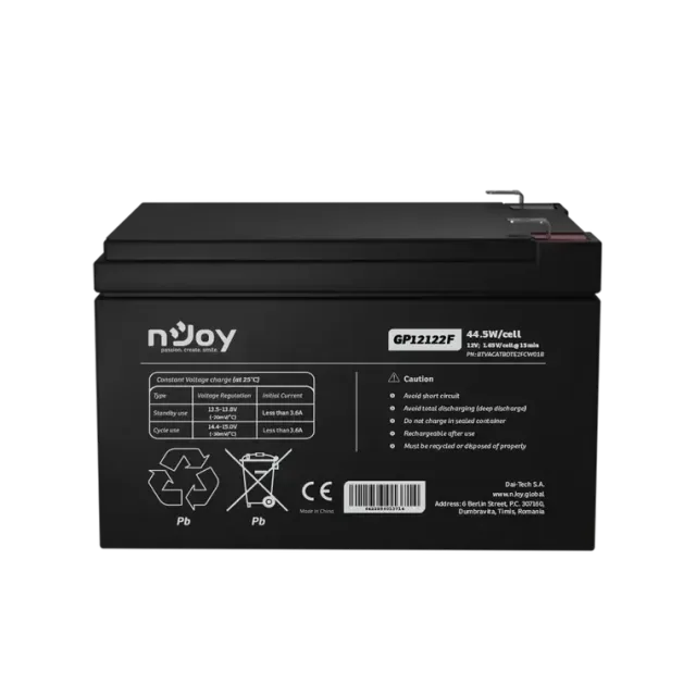 NJOY baterija 12V 12Ah GP12122F T2/F2