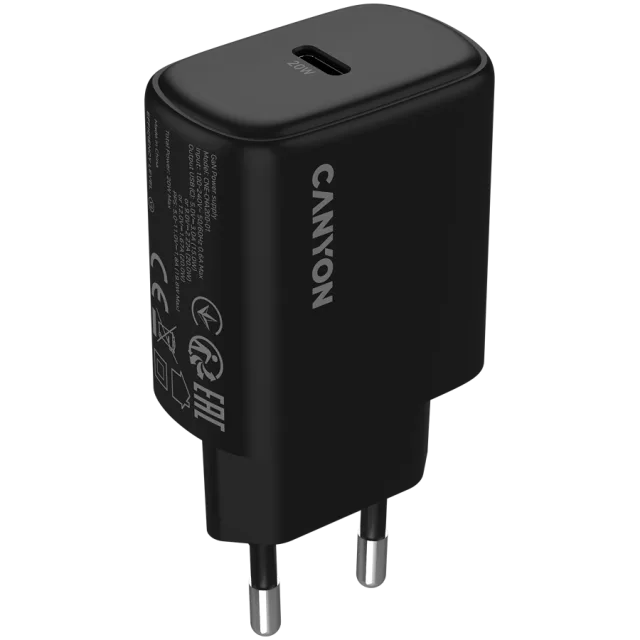 CANYON charger OnCharge 200 20W 1xPD EU Black