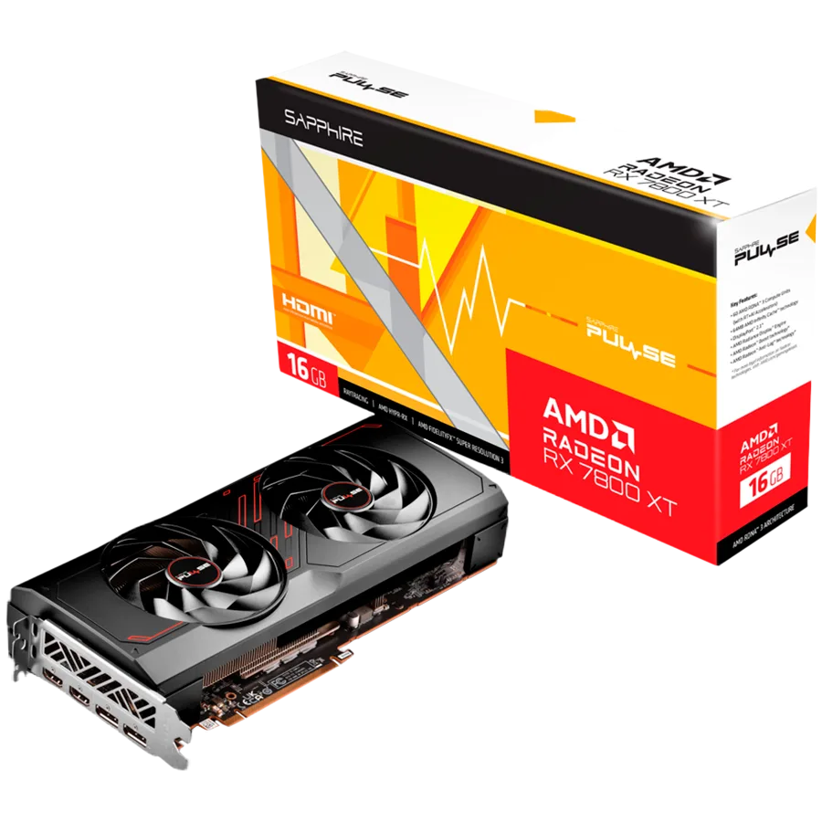 SAPPHIRE PULSE AMD RADEON RX 7800 XT GAMING 16GB GDDR6 DUAL HDMI / DUAL DP