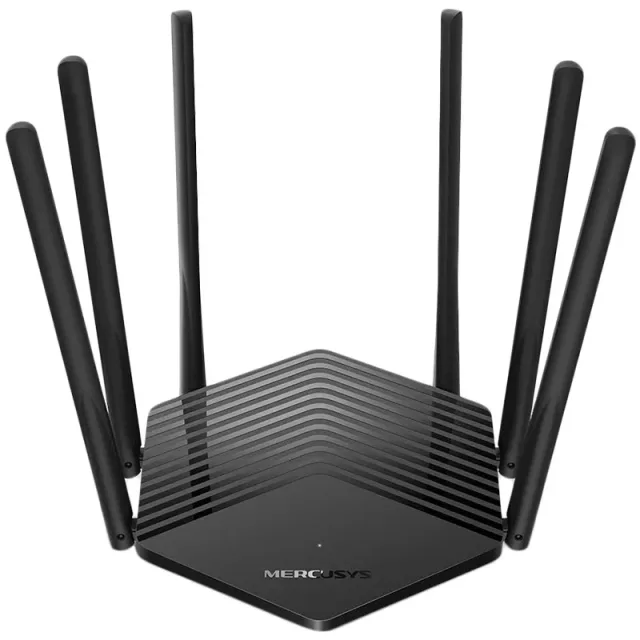 Mercusys AC1900 Wireless AC Gigabit Router, 600 Mbps at 2.4 GHz + 1300 Mbps at 5 GHz, 6×5dBi Fixed External Antennas with Beamforming, 2× G LAN Ports, 1× G WAN Port, Access Point Mode, 3X3 MU-MIMO, Pa