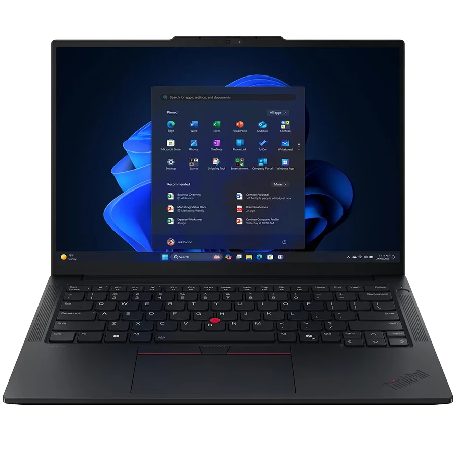 LENOVO ThinkPad E14 Gen 7, 14'' FHD IPS, Intel Core 5 225U, 16GB DDR5, 512GB SSD, 2xUSB-A 3.2, 1x USB-C, 1x USB-C THB 4 HDMI, RJ-45, FHD Cam + Mic,  WiFI 6E, BT5.3, FP, BH Kb, 64Wh, No OS, Black, 3Y