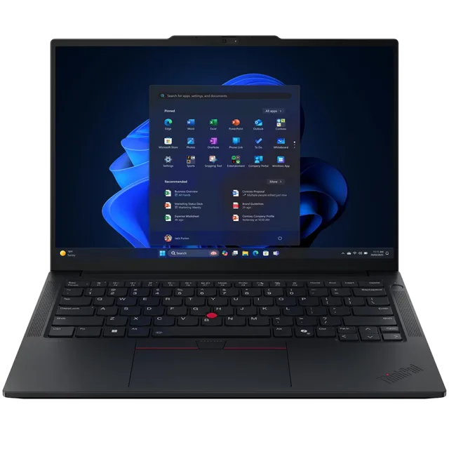 LENOVO ThinkPad E14 Gen 7, 14'' FHD IPS, Intel Core 5 225U, 16GB DDR5, 512GB SSD, 2xUSB-A 3.2, 1x USB-C, 1x USB-C THB 4 HDMI, RJ-45, FHD Cam + Mic,  WiFI 6E, BT5.3, FP, BH Kb, 64Wh, No OS, Black, 3Y