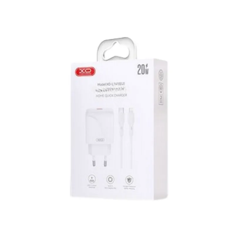 Kucni punjac XO L141 ulaz C 20W white + type-C cable