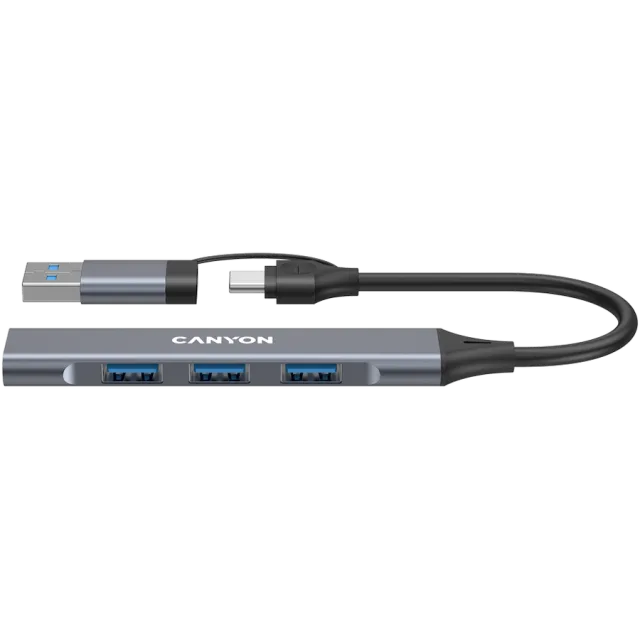 CANYON hub DS-02 4in1 USB-A/C Grey