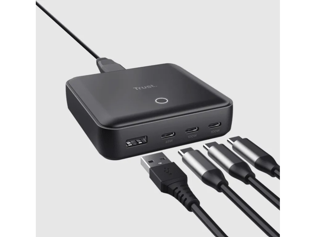 Trust Maxo 100W 4-port USBdesktop punjač, 3 USB-C porta,1 USB-A port