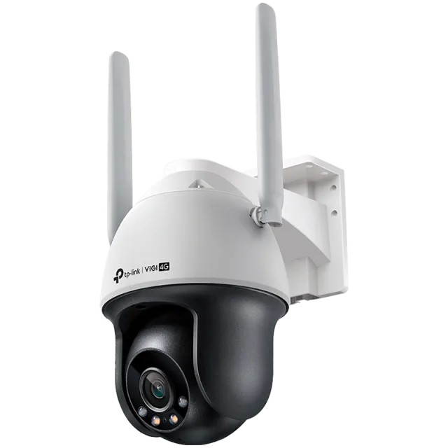 TP-Link VIGI C540-4G 4MP 4G LTE Full-Color Wi-Fi Pan/Tilt Outdoor Network Camera 4G Cat4 150/50 Mbps, LTE-FDD/LTE-TDD/HSPA+/UMTS,H.265+/H.265/H.264+/H.264, 1/3" Progressive Scan CMOS, Color/0.005 Lux@