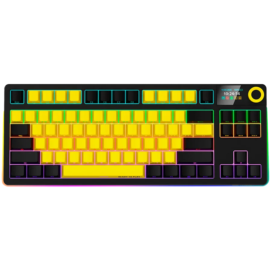 LORGAR Gaming Keyboard KBP70TKLW Pro Wireless Yellow EN