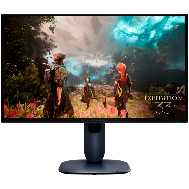 Monitor Alienware 27 AW2725Q, 3840x2160, 4K UHD, 240Hz, QD-OLED Antiglare, 16:9, 1500000:1, 250 cd/m2, NVIDIA G-SYNC Compatible, 0.03ms, 178/178, DP, 2xHDMI, USB-B, 3xUSB-A, Tilt, Swivel, Pivot, Heigh