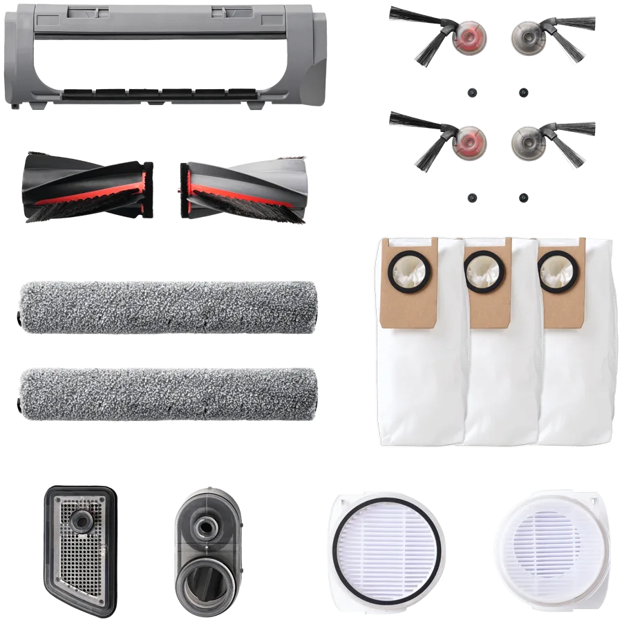 Anker, Eufy S2 Accessories Package, 2 Pairs of Side Brushes, 2 Filter Sets, 1 Roller Brush, 1 Brush Guard, Water Tank Filter, Dust Bag, Brush Guard