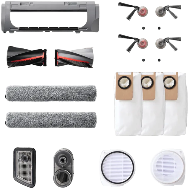 Anker, Eufy S2 Accessories Package, 2 Pairs of Side Brushes, 2 Filter Sets, 1 Roller Brush, 1 Brush Guard, Water Tank Filter, Dust Bag, Brush Guard