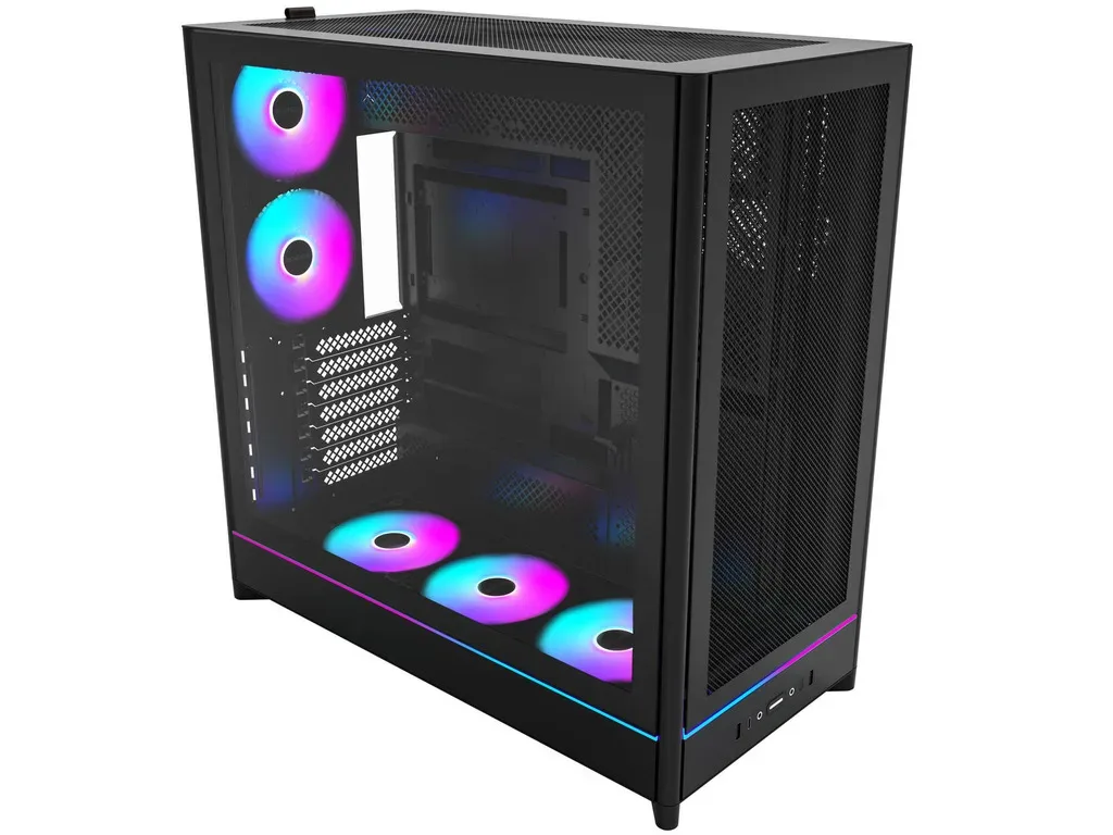 Montech Case HS01 PRO PC Mid tower, ATX, ARGB, Black 5x 120mm fans