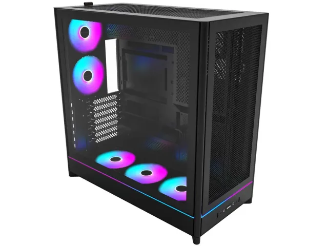 Montech Case HS01 PRO PC Mid tower, ATX, ARGB, Black 5x 120mm fans