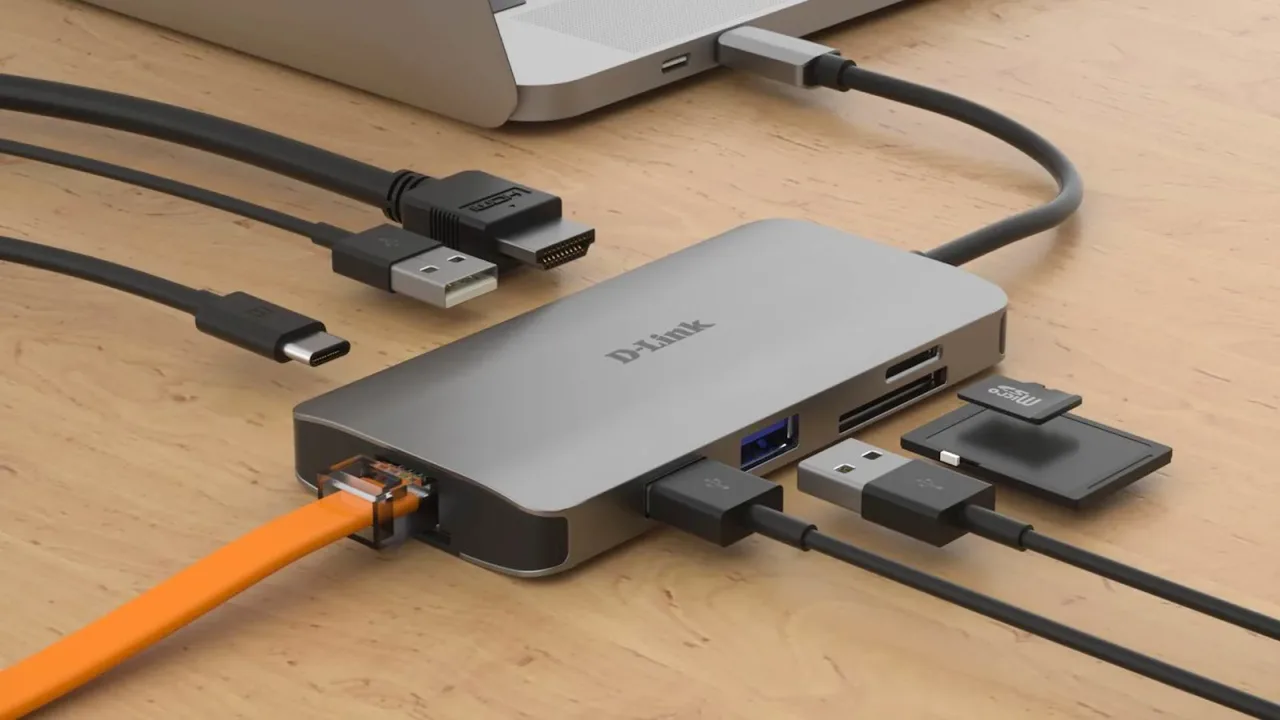 Hub Dlink 8u1 sa USB-C/HDMI/Ethernet/Card DUB-M810