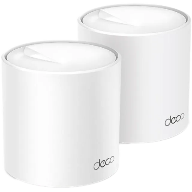 TP-Link Deco X50(2-pack) AX3000 Whole Home Mesh Wi-Fi 6 System, 574 Mbps at 2.4 GHz + 2402 Mbps at 5 GHz, 2× Internal Antennas, 3× Gigabit Ports (WAN/LAN auto-sensing), 2 Streams and HE160 for 5GHz, D