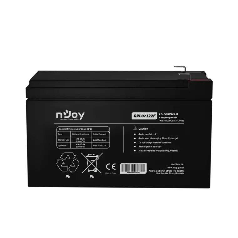 NJOY baterija 12V 7Ah GPL07122F T2/F2