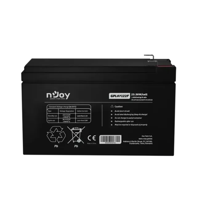 NJOY baterija 12V 7Ah GPL07122F T2/F2