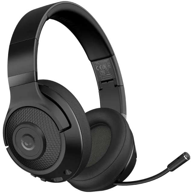 LORGAR Noah 500, Wireless Gaming headset with microphone, JL7006, BT 5.3, battery life up to 58 h (1000mAh), USB (C) charging cable (0.8m), 3.5 mm AUX cable (1.5m), size: 195*185*80mm, 0.24kg, black